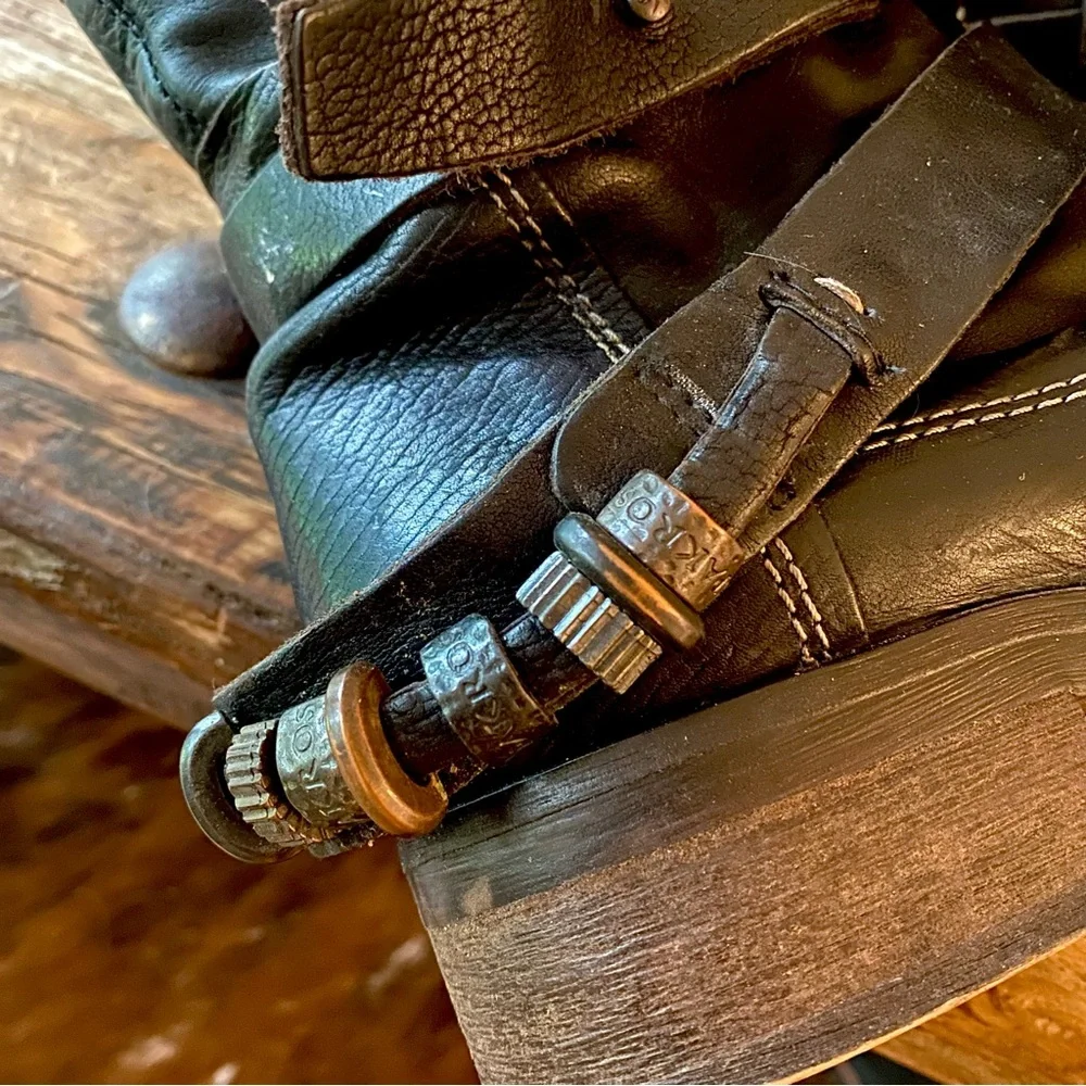 PAKROS Italy Rugged Moto Boots. Black Leather with Cool Metal Chain  EU 41 🇮🇹 - Picture 3 of 15